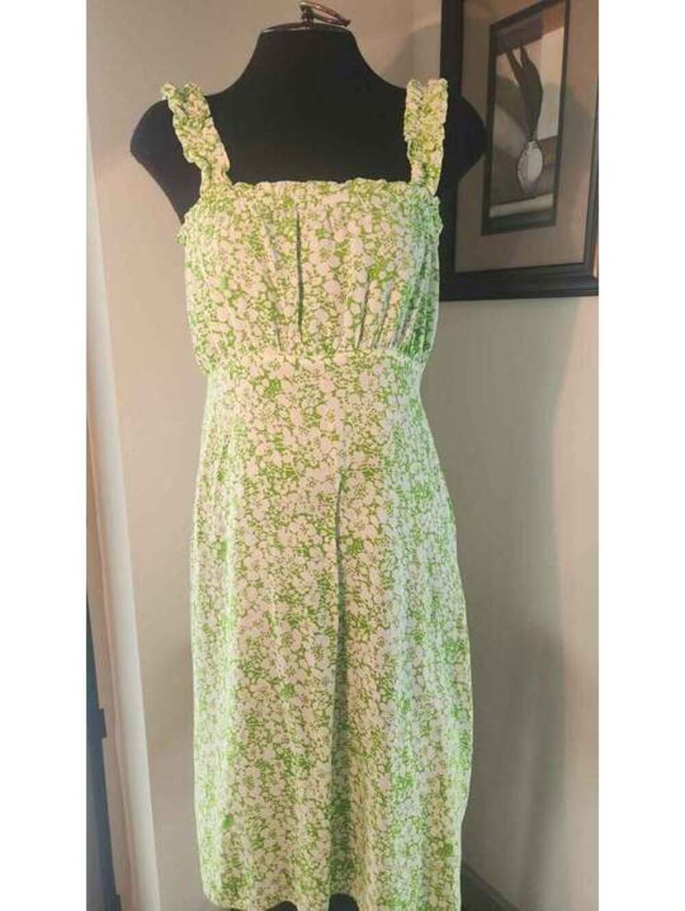 Perfect Summer Dress by FAITHFUL THE BRAND of lightweight green floral